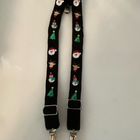 Toddlers Kids Black Suspenders Christmas Tree Santa Adjustable Clip On Y Back - Picture 14 of 16